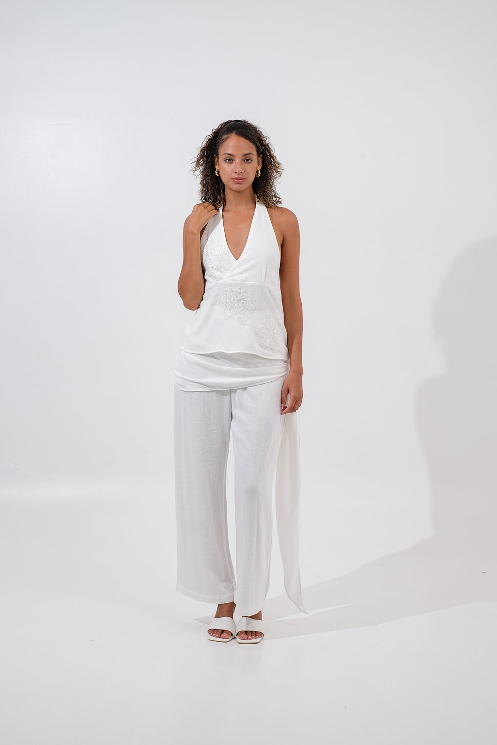 Capri Wrapped Linen Pants