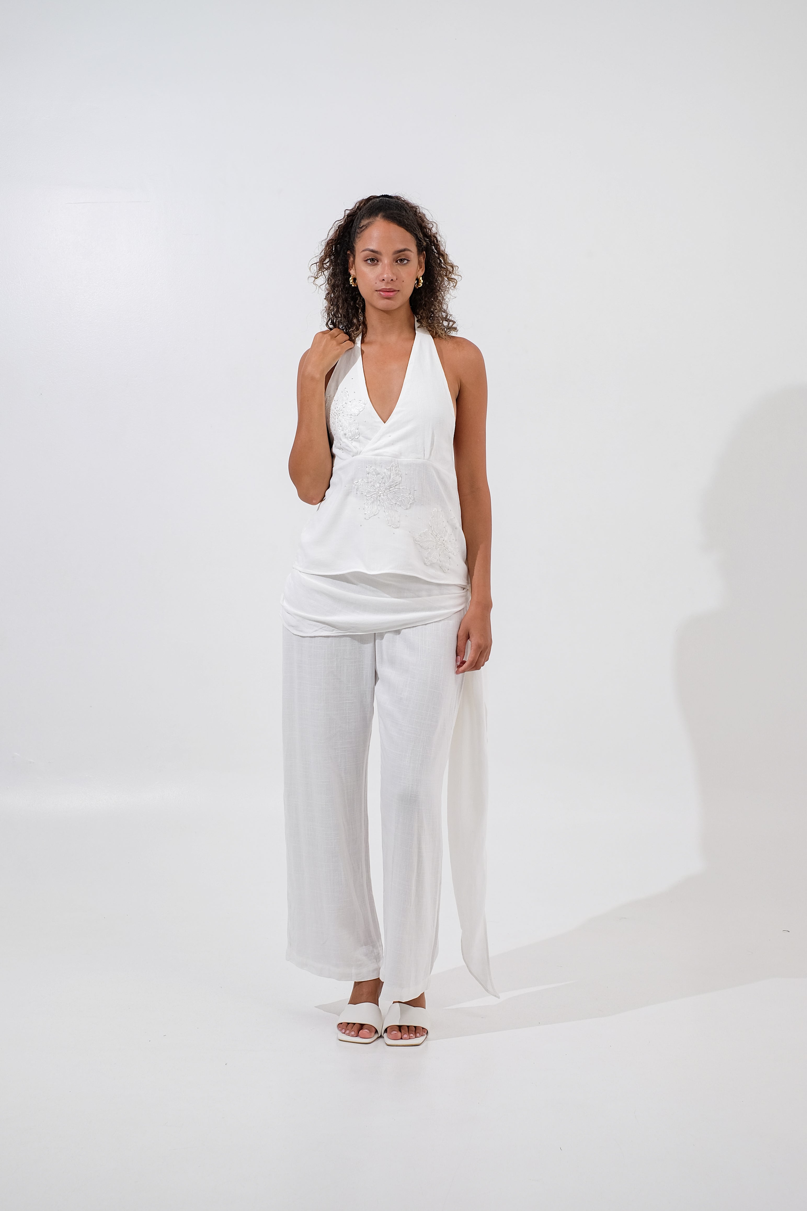 Capri Wrapped Linen Pants
