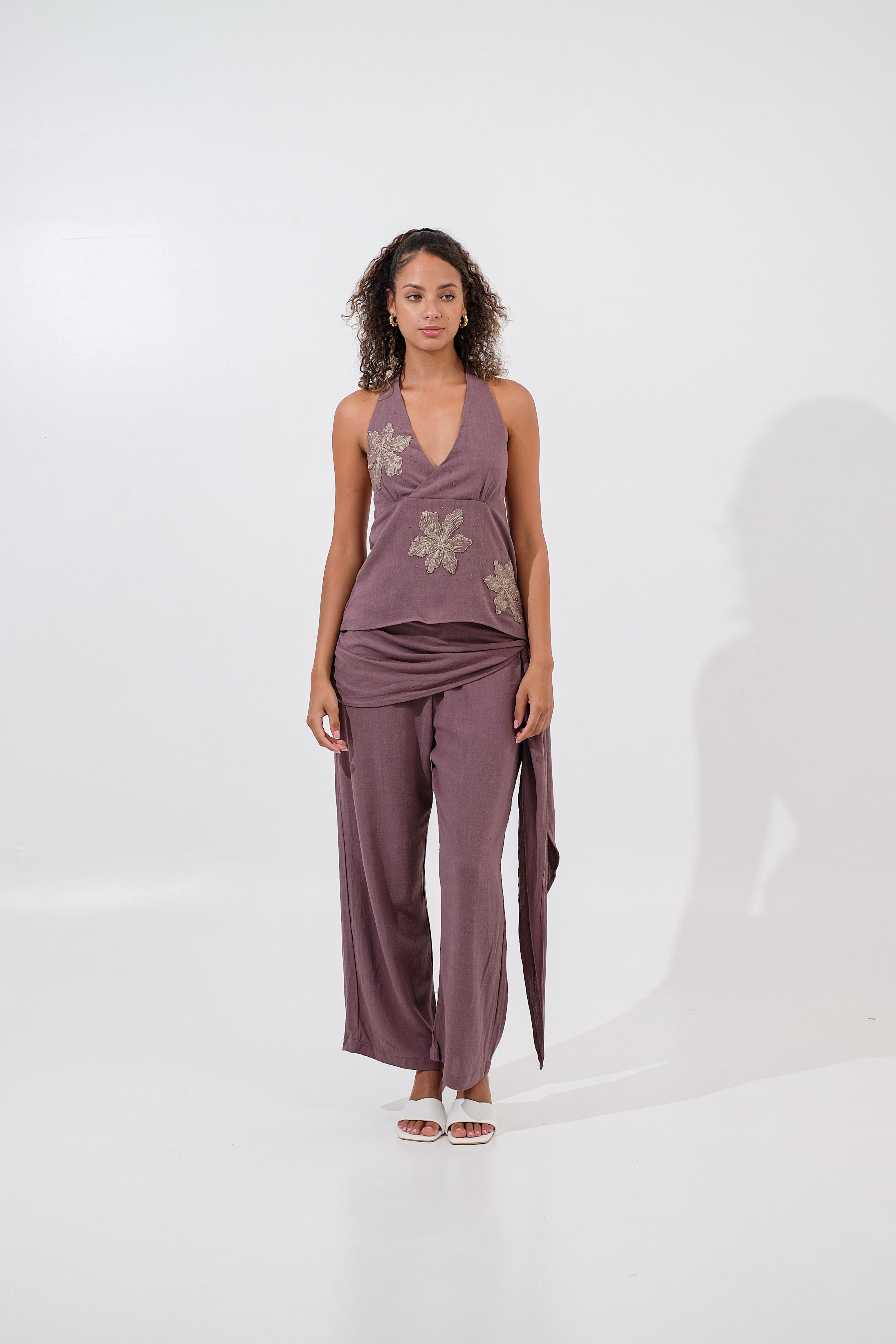 Capri Wrapped Linen Pants