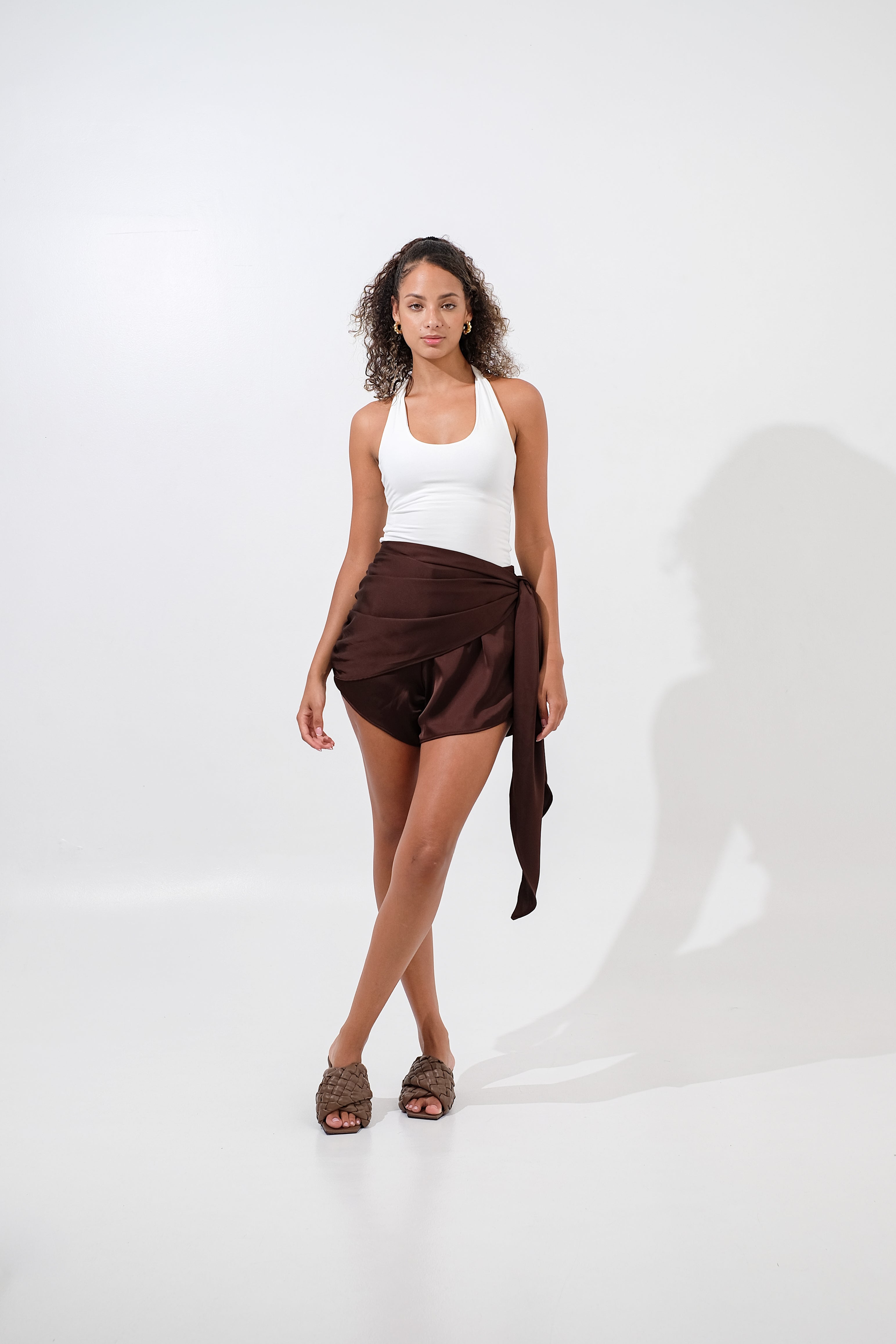 Monaco Wrapped Satin Shorts